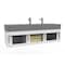 Castello Usa Nile 60" Wall Mounted White Vanity With Gray Top And Chrome Handles CB-MC-60W-CHR-2053-GR - alternate 7